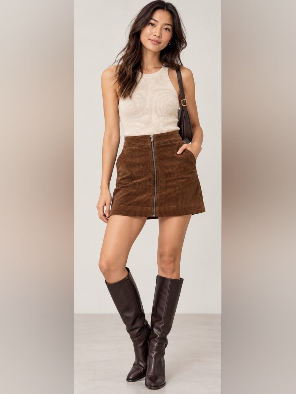 GAP Zip-front Corduroy Mini Skirt - Size 0